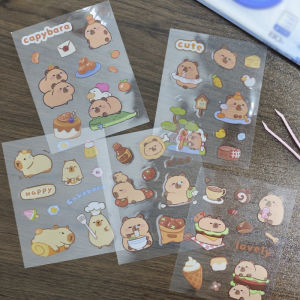 5 Chiếc Kawaii Capybara Hoạt Hình Bộ Hình Dán Thẩm Mỹ DIY Tay Tài Khoản Album Nhật Ký Trang Trí Chống Nước Văn Phòng Phẩm Cho Trẻ Em