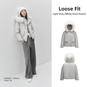 Semir | Windproof Water Repellent Detachable Fur Collar Loose Fit Womens Winter Down Jacket