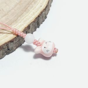 [Chi Chi] Móc Khóa Dây Đeo Điện Thoại Thỏ Gốm Dùng Trang Trí Dễ Thương Nhiều Màu Kiểu Đơn Giản - MS084