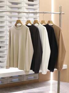 Fall and Winter Black Technology 2024 New Arrival Heating Warm Ginger Antibacterial Lock Temperature Bottoming Shirt Pure Color Men Long Sleeves T-shirt 9252