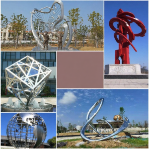 Custom Large Outdoor Abstract Flame Mirror Stainless Steel Sculpture