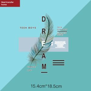 Color Feather Cartoon Pattern Heat Transfer Patch Thermal Transfer Clothing Accessories Stickers Fabric Hot Stamping Sticker T-shirt Printing