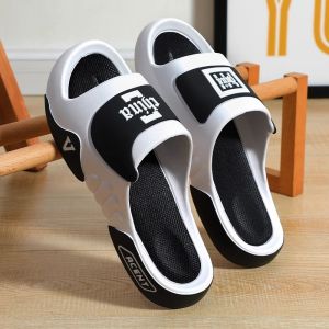Mens Casual Sporty Slippers Soft Bottom Breathable Anti-Slip Deodorant Summer Home Shoes EVA Midsole PVC Upgraded Version