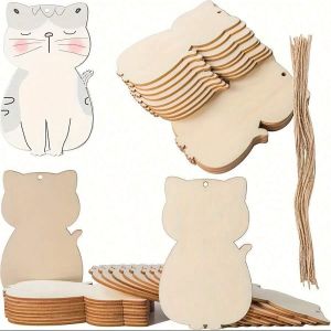 Đồ Thủ Công DIY Hình Mèo Bằng Gỗ Hoàn Thiện Không Hoàn Chỉnh Trang Trí Nhà Giáng Sinh Honeymoon Sinh Nhật Đồ Trang Trí Nhà Thủ Công