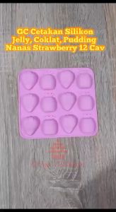 Griya Cetakan Silikon Coklat Permen Jelly Puding Nanas Strawberry 12 Cav