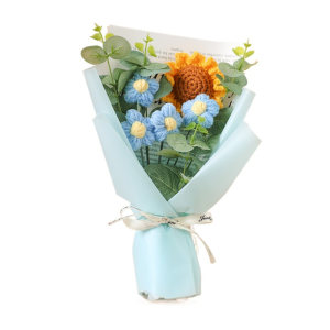 Artificial Flower Crochet Bouquet Eternal Flower Handmade Graduation Bouquet Fathers Day Birthday Gift Anniversary