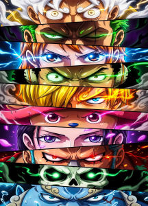 Bandai | One Piece Group Eyes Japan Anime Oil Painting By Numbers Modern Wall Decor for Living Room Bedroom Perfect Gift No Frame