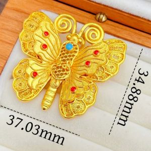 Enameled Butterfly Necklace Womens Fashion Gold Color Flower Silk Autumn Winter Sweater Chain Accessory Pendant Jewelry