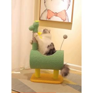 Green Dinosaur Mini Climbing Post # Cat Toy # Cat Tree # Cat Tunnel With Scratching