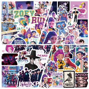 Anime K-Pop Demon Hunters Various series Stickers HUNTRX Saja Boys Rumi Mira Zoey Emoji Waterproof stickers for DIY Decoration