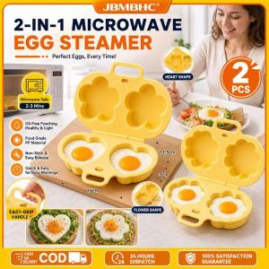 Jbmbhc 1/2 cái Khuôn tim hoa chảo rán trứng vi sóng hình dạng kép dùng cho thực phẩm Nồi hấp không dầu PP 16cm màu vàng Tiện Ích Nhà Bếp cấp thực phẩm PP (chịu nhiệt)