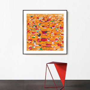 YASISHA | Scandinavian Style Abstract Art Orange Toned Oil Painting Decorative Wall Hanging