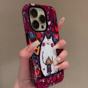 Cute Cartoon Dog Faces Pattern Phone Case for iPhone 17 16 15 14 Pro Max Plus Mini iPhone Air 2-in-1 Dual-Layer PC TPU Cover