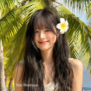 กิ๊บติดผมดอกไม้ไหปลาร้าชายหาดสำหรับผู้หญิง ดอกไม้เทียมสุดน่ารัก เครื่องประดับผมสำหรับถ่ายภาพ สไตล์ธรรมชาติ หวานๆ