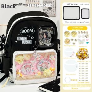 Transparent Large-capacity Backpack 2D Cartoon Design