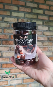 (Combo 3) Sôcôla Beryls Almond Dark Chocolate 310g - Sô cô la Đen và Hạnh Nhân Giòn Ngon Thơm Lừng