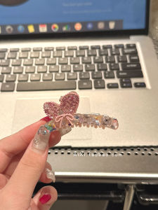 Girls Heart Rabbit Ear Butterfly Knot Sparkling Diamond Hair Clip Shark Fin Hair Gripper Womens Side Hair Clip Fashionable Hair Accessories