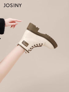Josiny | Autumn Winter New Best-selling Small Size Casual British Style White Boots Short Boots