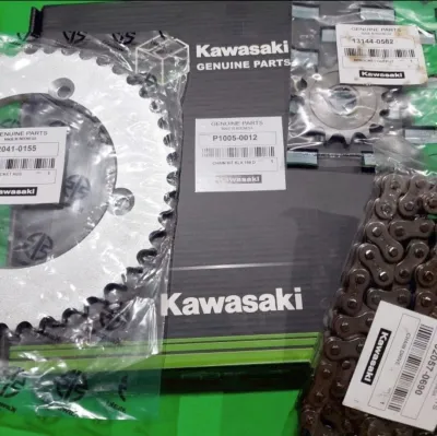 GEAR GIR GER SET KOMPLIT KLX 150 S L G RANTAI GIR DEPAN BELAKANG KAWASAKI