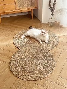 40/60/80cm Cat Scratcher Mat Sisal Cat Scratcher Straw Carpet Sisal Carpet Grass Mat Cat Sleeping Pad Pencakar Kucing