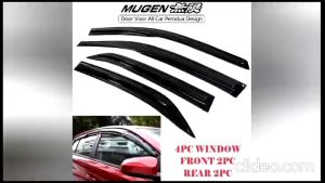 1set 4door Perodua Myvi MUGEN Door Visor Air Press Window Cover Rain Guard Protector Accessories Kening Sisi Pintu Kereta
