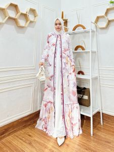 COD-GAMIS ROMPI MISAH MOTIF BUNGA BAHAN CERUTY BABYDOLL SERAT BAHAN LEMBUT INSYAALLAH AMANAH