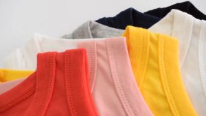 2023 Summer Children Vest for Boy Kids Girls Red Black White Solid Tops Undershirts Kids Comfortable and Breathable Clothing