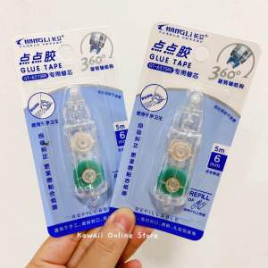 6meter Glue Tape Adhesived Double Sided Tape Lem Pita Roll Kering Lem Kertas