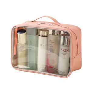 Travel Smart with the Ins Style Portable Waterproof Cosmetic Bag in Transparent PVC C211