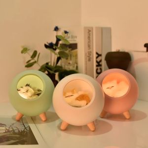Đèn Bàn Trang Trí Đèn Ngủ Mèo Con Cute Dễ Thương Ánh Sáng Tùy Chỉnh Tăng Giảm