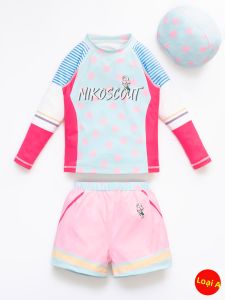 HUANKE | Long Sleeve Sun Protection Girls Swimsuit with Pads