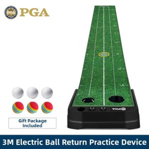 PGA | Automatic Ball Return Golf Putting Trainer Dual Hole Design Crystal Velvet Surface