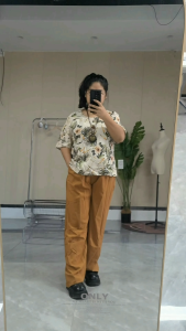 Women Casual Floral Print Sets Elastic Waist Pants And Short Sleeve Terno L2590