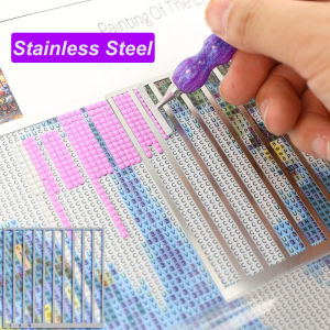 1PC Stainless Steel Diamond Painting Auxiliary Tool Ruler Diamond Dot Drill Alignment Tool Ruler For Diamond Art Tool