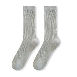JIAZINI | Gray Black White Womens Cotton Socks Autumn Winter Mid-Calf Socks