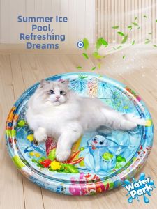 MONLEYTA | Thickened Inflatable Pet Water Mat Summer Large Doggie Water Ice Mat Cool Toy For Cats And Dogs Easy To Fill And Use