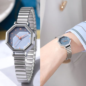 Minimalist Octagon Bamboo Watch For Women High Quality Stainless Steel Strap No Fade Elegant Womens Casual Watches Daily Waterproof