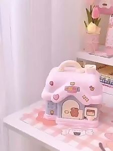 The new piggy bank can only enter the child girl boy small house password money box piggy bank gift