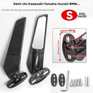 Gương Chiếu Hậu Xoay Chỉnh Được Tích Hợp Đèn Xi Nhan Dành Cho Yamaha R1 R15 R3 R6 Honda Suzuki Kawasaki - Phụ Kiện Gương Chiếu Hậu Xe Máy