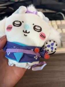 Bandai | Usagi Hachiware Cute Figurine Car Interior Small Decoration Item Momonga Kuri-Manjū Plush Cartoon Doll Girl Bag Hanger Accessory