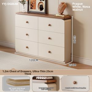 YANGYING | Cream Colored Ultra-thin Wooden Storage Cabinet
