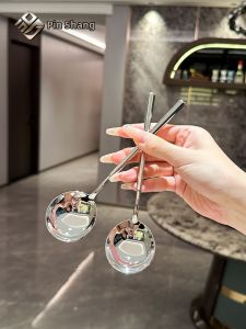 PINSHANGZUO | Luxury 304 Stainless Steel Thick Round-head Spoon