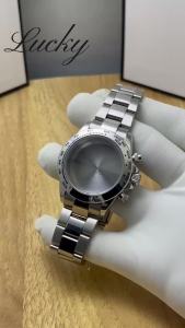 40mm VK63 Watch Case High Quality Quartz Chronograph Watch Case Fit VK63A VK64 Quartz Movement Accessories Fits 20mm Strap