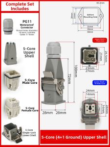 XunHe | Waterproof Rectangular Connector 4 Poles