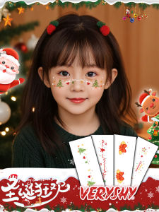 Christmas Themed Face Stickers for Kids Cute Santa Claus Tattoo Decals Primary School Atmosphere Makeup Sticker Pumpkin Lantern