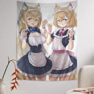 VIKAMA Phong Cách Anime Người Giúp Việc Treo Tường Trái Tim Đôi Tình Yêu Tấm Thảm Dễ Thương Chữa Lành Thiết Kế Cho Phòng Khách Phòng Ngủ Trang Trí Sofa Polyester