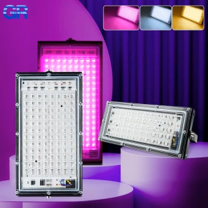 Grow Light Lampu LED Hidroponik Full Spectrum 2835 SMD AC 220V 50W Lampu Sorot Dalam dan Luar Ruangan Tanaman Rumah Kaca Tananam Hidoponik