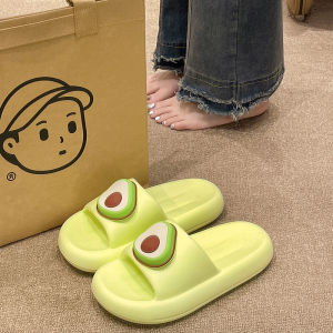 รองเท้าแตะ EVA พื้นหนา สไตล์หวาน สำหรับผู้หญิง รองเท้าแตะแบบสวมในร่ม ทรงหัวมน ด้านบนเป็นยาง พื้นรองเท้า EVA รองเท้าลำลอง