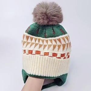 Topi Pelindung inga Pokok Kecil Jacquard Merentas Sempadan Topi Pelindung inga Musim Sejuk untuk Kanak-kanak Topi Kalis Angin Berkait untuk Kanak-kanak