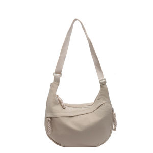 กระเป๋าสะพายข้างผ้าทรงขนมจีนความจุขนาดใหญ่สำหรับผู้หญิง 2024 กระเป๋าสะพายข้างแบบลำลองใหม่สำหรับนักเรียน กระเป๋าสะพายข้างผ้าอเนกประสงค์